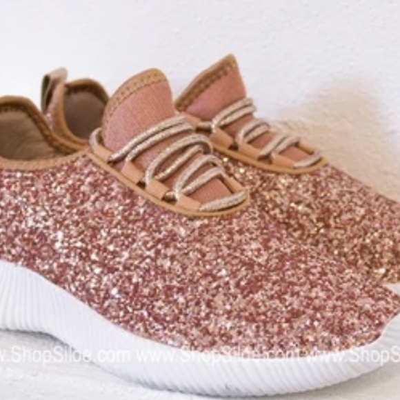 SOLD!!! Rose Gold Glitter Bomb Tennis Shoes - Picture 2 of 8